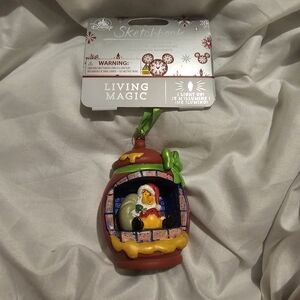 Disney Sketchbook Living Magic Winnie the Pooh Santa Fireplace Ornament Light Up